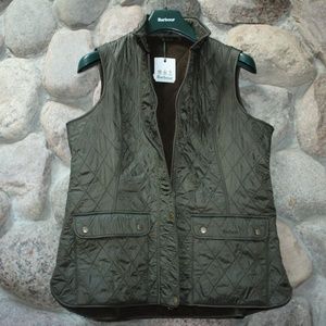 Brand New Barbour Wray Quilted Gilet Vest Fleece Green UK 10 U.S 6 Small Medium